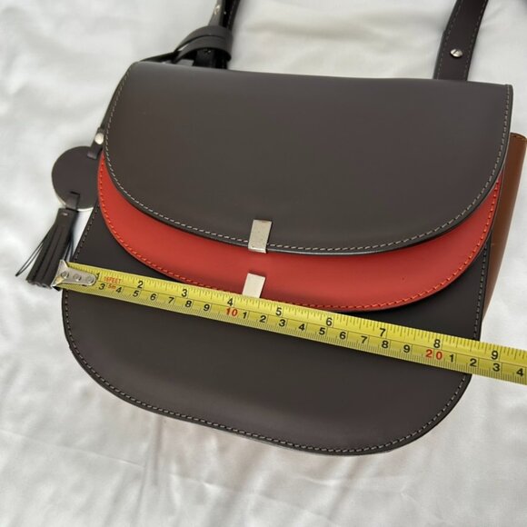 VARRIALE Saddle Crossbody Bag Purse Tricolor Genuine Leather Italy Travel - Picture 11 of 16